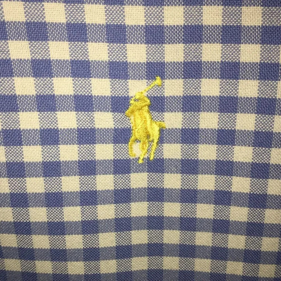 Ralph Lauren Shirt Men’s small Blue Checked Pony Button Up Long Sleeve - Picture 7 of 10